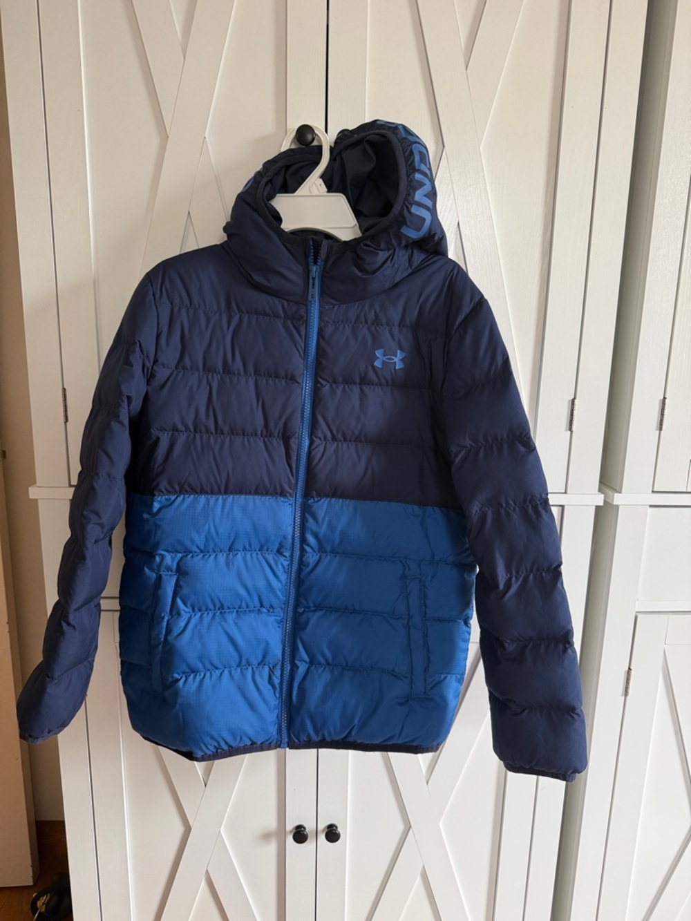 Under Armour Navy and Royal Blue Hooded Puffer